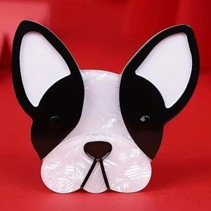 Boston Terrier Dog Brooch Pin Frenchie Purse Bag Charm 3D Cute Puppy GIFT